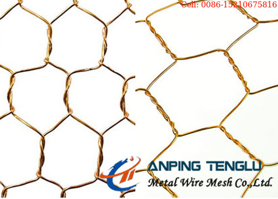 Maille hexagonale de cuivre en laiton de Mesh Mainly Used As Decorative de fil