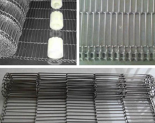 0.9mm bord plat de 2.8mm Flex Wire Conveyor Belt With au divers
